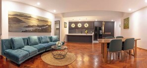 Family Apartment, 2 Bedrooms | Living area | Smart TV - Len's Hotel (Da Lat)