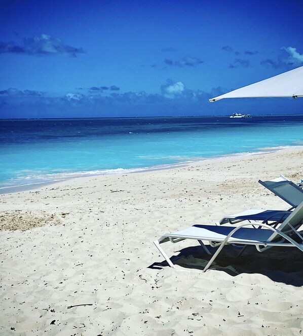 Sun loungers, beach towels