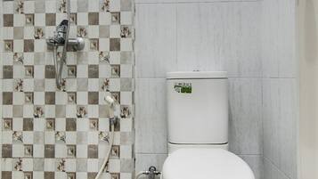 Shower, rainfall showerhead, soap