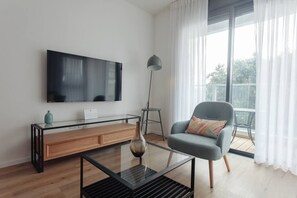 Een flatscreentelevisie