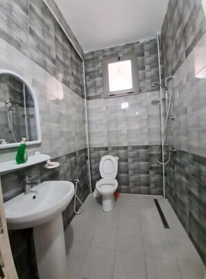 Combined shower/bathtub