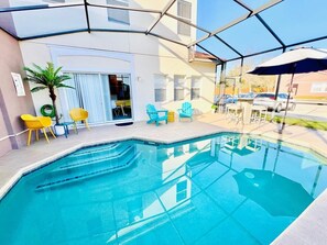 Piscine extérieure, piscine chauffée