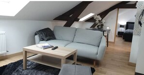 Living area - Spacious apartment in the heart of Chalon with rooftop views (Chalon-sur-Saône)