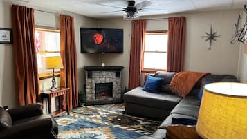 Smart TV, fireplace, video games