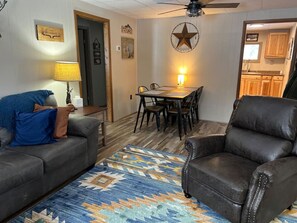 Smart TV, fireplace, video games