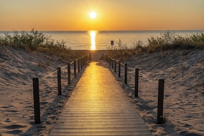 On the beach, white sand