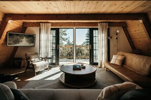 TV connectée, cheminée, livres