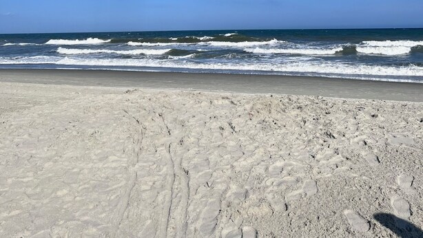 A beach with a clear sky and ocean waves. - Walk Across the Street to Beautiful Soft Sandy Beach! (Murrells Inlet)
