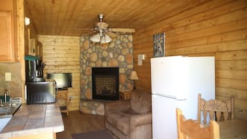 Televisión y chimenea