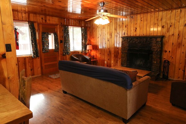 Televisión y chimenea 