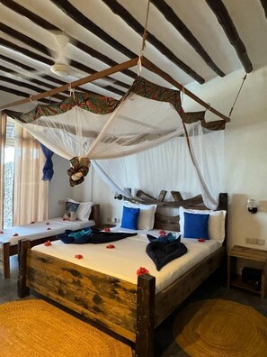 Superior Villa, Private Pool, Ocean View | Desk, bed sheets - Bitcoin Beach Hotel Zanzibar (Michamvi)