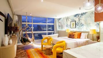 Apartamento com design assinado | 1 quarto, individualmente decorados, Wi-Fi de cortesia