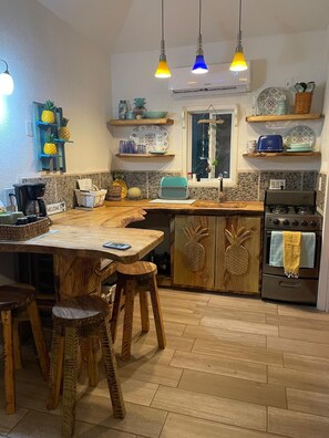 Fridge, microwave, oven, stovetop - Seaview Condo @ The Blue Bahia Resort in Sandy Bay (Sandy Bay)