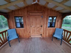Terrace/patio - Pine Cone Off grid cabin near Watkins Glen, NY! (Rock Stream)