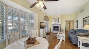 Fireplace, table tennis