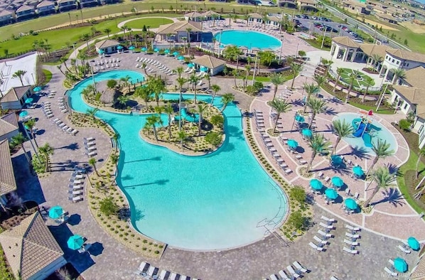 Outdoor pool, a heated pool - Luxury Champions Gate Condo, Resort-Style Retreat (Four Corners)