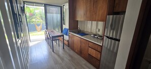 Deluxe Room | Private kitchen | Full-size fridge, cleaning supplies - Containers Bacalar (Bacalar)