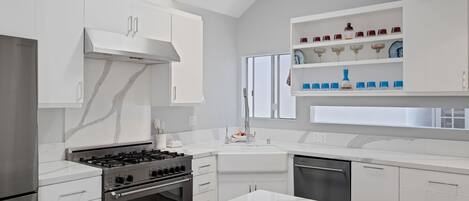 Fridge, oven, stovetop, dishwasher