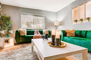 Smart TV, fireplace, video games, books