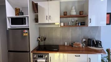 Fridge, microwave, oven, electric kettle