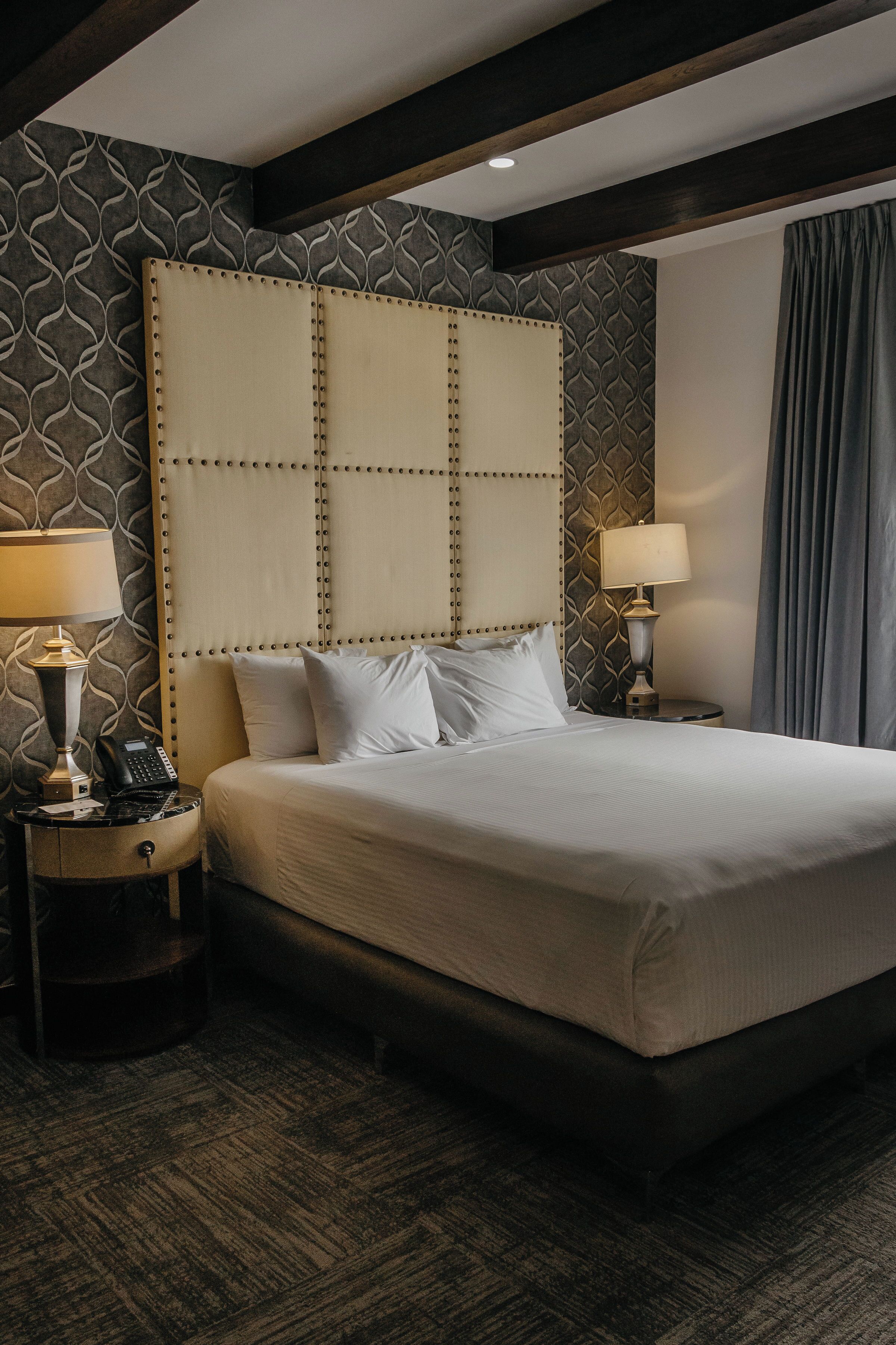 Down comforters, individually decorated, individually furnished, desk