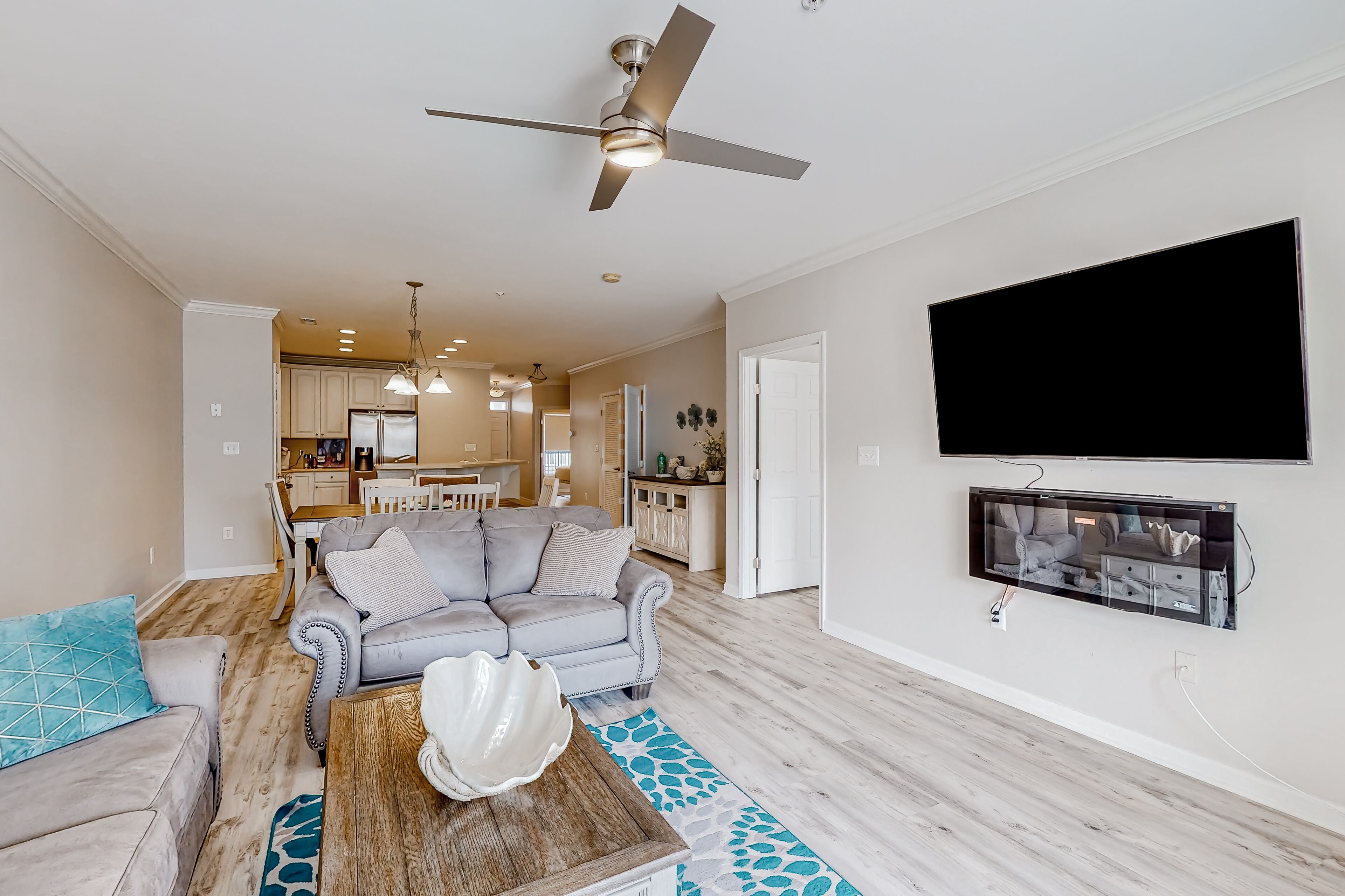 Stylish, single-level condo with pools, a picnic area, & private beach access