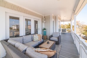 Terrace/patio - Hobbs Realty - “Carolina Pearl” | New! Inlet Views & Private Heatable Pool (Holden Beach)