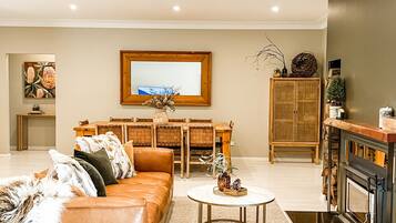 Luxury House, 6 Bedrooms, Mountain View | Living area | 52-inch LED TV with satellite channels, TV, fireplace