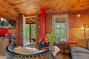 Smart TV, fireplace, video-game console, DVD player - Luxury Tranquil Escape–Hot Tub,Sauna,Dog Welcoming (New Plymouth)