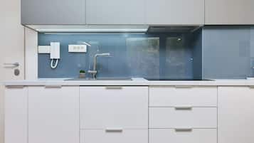 Departamento (1 Bedroom) | Cocina privada | Microondas, horno, parrilla de estufa y lavavajillas