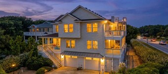 6BR Soundfront | Duck, NC | Private Pool, Hot Tub, Rooftop Deck | Pet-Friendly