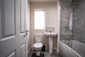House | Bathroom | Combined shower/tub, deep soaking tub, hair dryer, towels