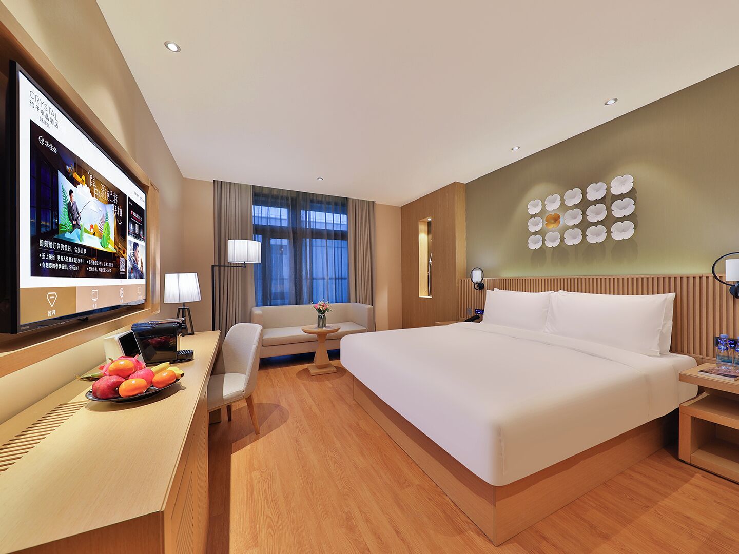 Quarto casal empresarial | Frigobar (abastecido com itens grátis), Wi-Fi de cortesia, roupa de cama