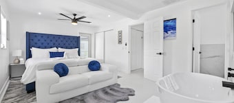 Luxury family friendly WATERFRONT home with a POOL, PLAYGROUND, FIREPIT & BEACH