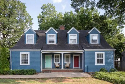 Downtown 1930's shingle home with color.