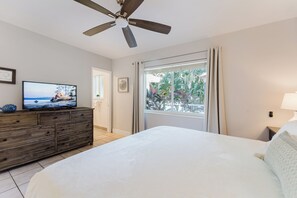 2 bedrooms, desk, iron/ironing board, travel crib