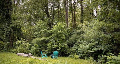 Mins to Asheville. Studio w/Fire pit. Pet Friendly, Washer and Dryer