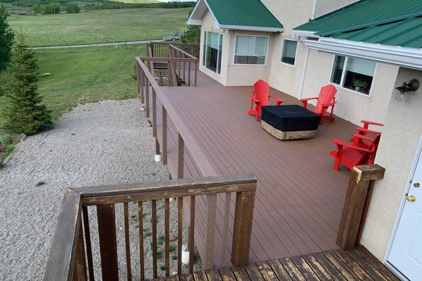 Back deck taken from Unit C side. Can't beat this amazing view of the mountains from the deck