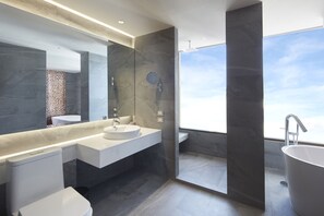 Mini Suite | Bathroom | Free toiletries, hair dryer, bathrobes, slippers - Grace At Five by Grace Hotel Bangkok (Bangkok)
