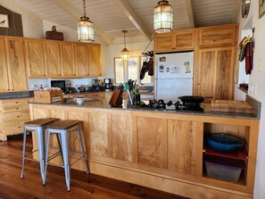 Fridge, microwave, oven, stovetop - Home in the woods with Views, Quiet, Gardens, near Tanglewood, (Richmond)