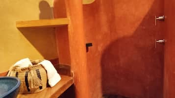 Junior Suite, 1 King Bed | Bathroom | Rainfall showerhead, towels