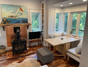 Smart TV, fireplace