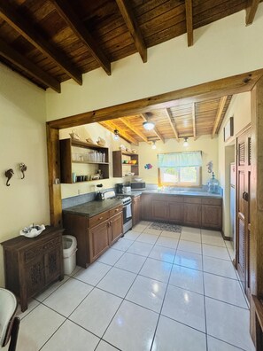 Fridge, microwave, oven, stovetop - Seahorse Suite @ The Blue Bahia Resort in Sandy Bay (Roatan)