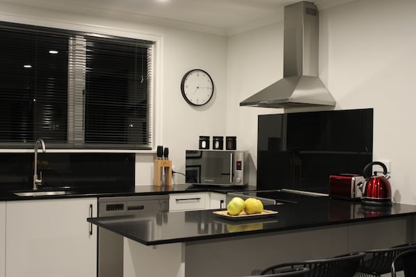 Fridge, oven, stovetop, dishwasher