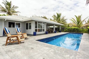 Piscine extérieure, piscine chauffée