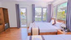 Family Room, 2 Queen Beds, City View | Premium bedding, minibar, in-room safe, desk - Cherry Luxury Hotel (Xuan Huong - Da Lat)
