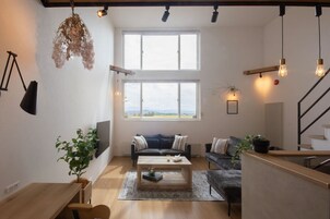 Panoramic Room, Non Smoking (3) | Living area | Flat-screen TV, offices