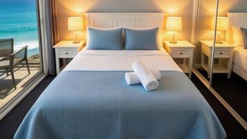 2 bedrooms, desk, iron/ironing board, travel cot