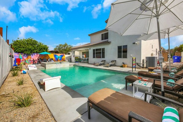 Outdoor pool, a heated pool