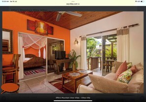 Villa, 1 Bedroom, Smoking, Balcony | Living room - Effi Mountain View Colibri Villa (Mahé Island)